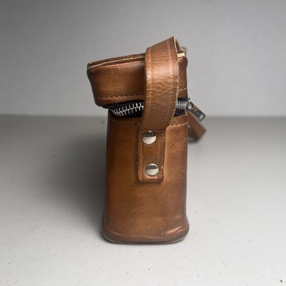 Vintage Brown Belding California Saddle Leather Case Zip Around Small Bag 7x5x2" - Picture 3 of 16